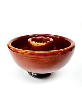 Vintage Brown Glazed Ceramic Electrical Insulator Bowl Form by Thomas